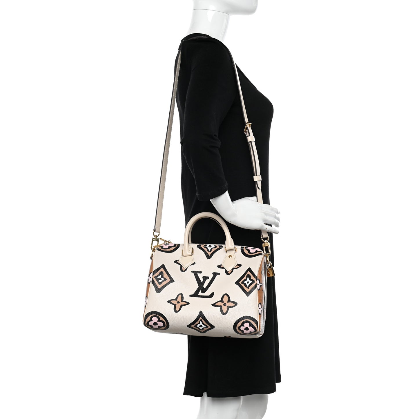 Monogram Giant Wild At Heart Speedy Bandouliere 25 Creme