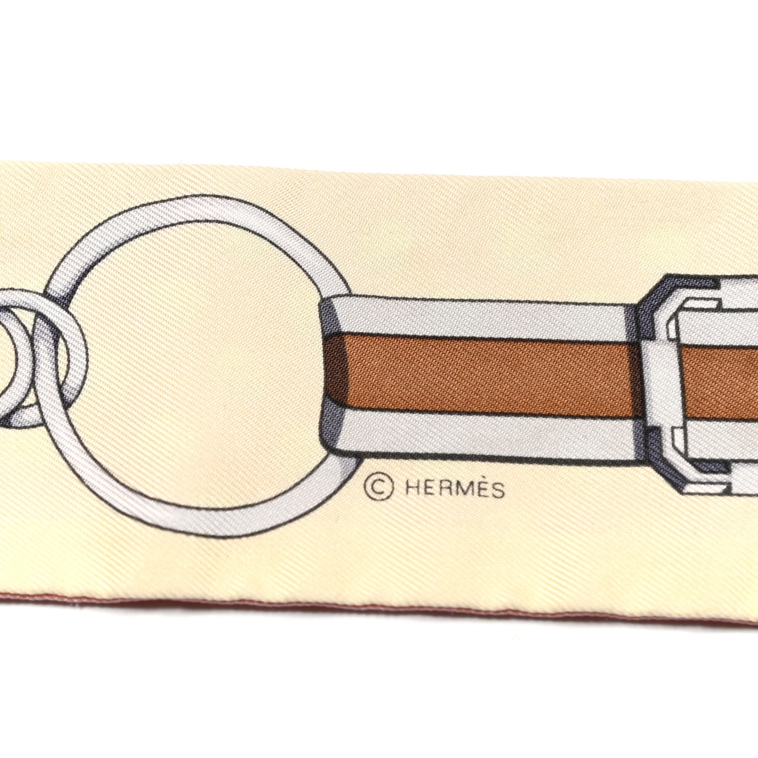 Hermes Silk Grand Tralala Twilly Rose Poudre Jaune 4 of 4