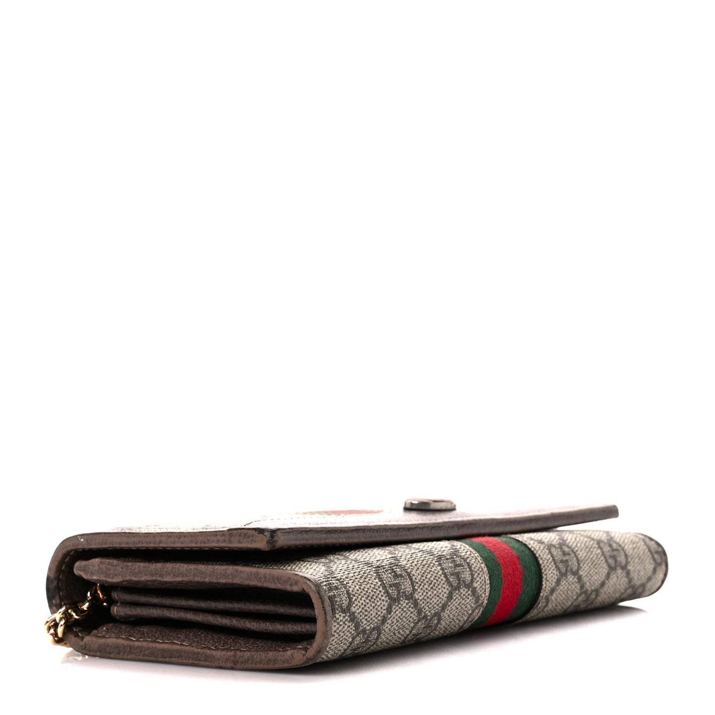 GG Supreme Monogram Web Ophidia Wallet On Chain Brown