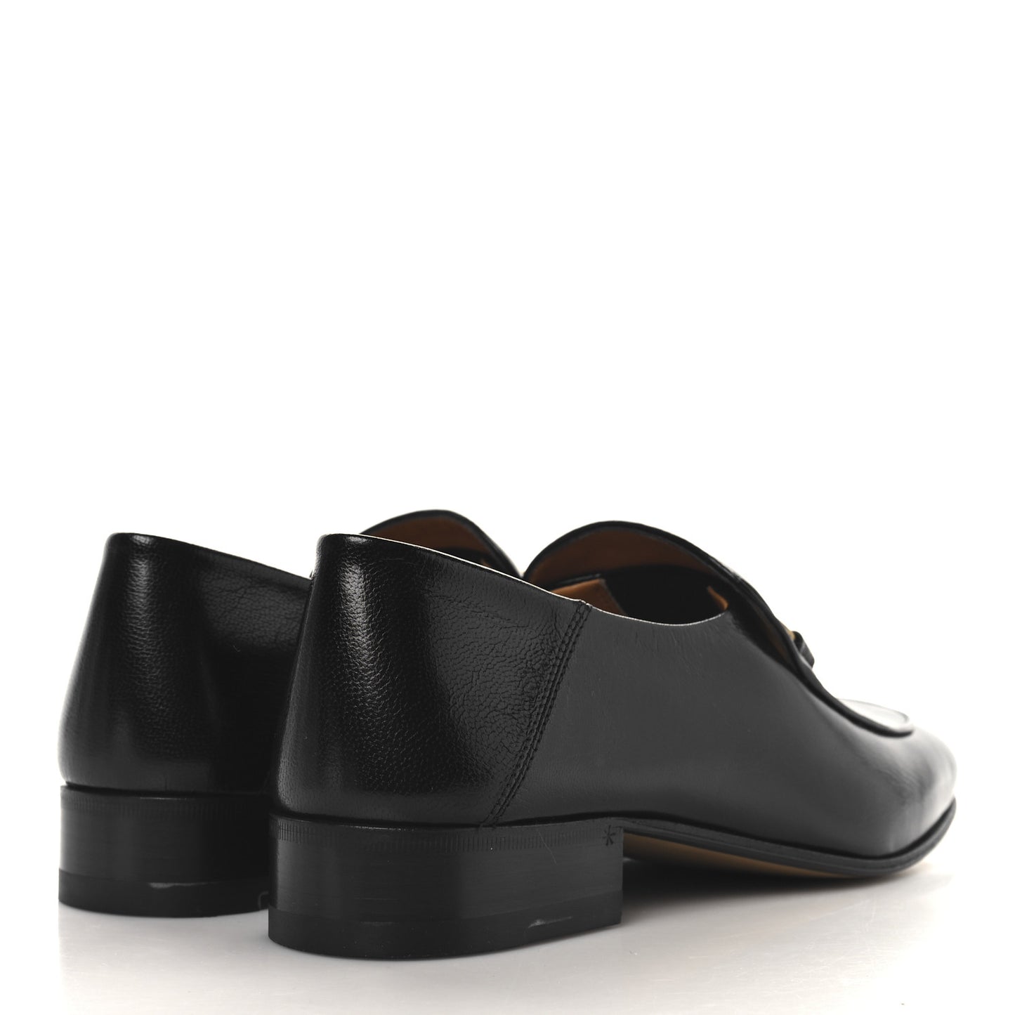 Goatskin Womens Horsebit Mid-Heel Loafers 38 Black