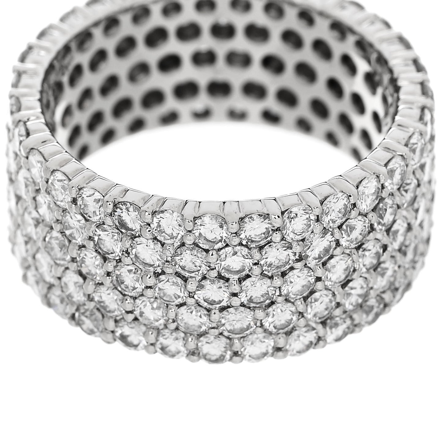 Platinum Diamond 5.24ctw Five Row Eternity Band Ring 58 8.5