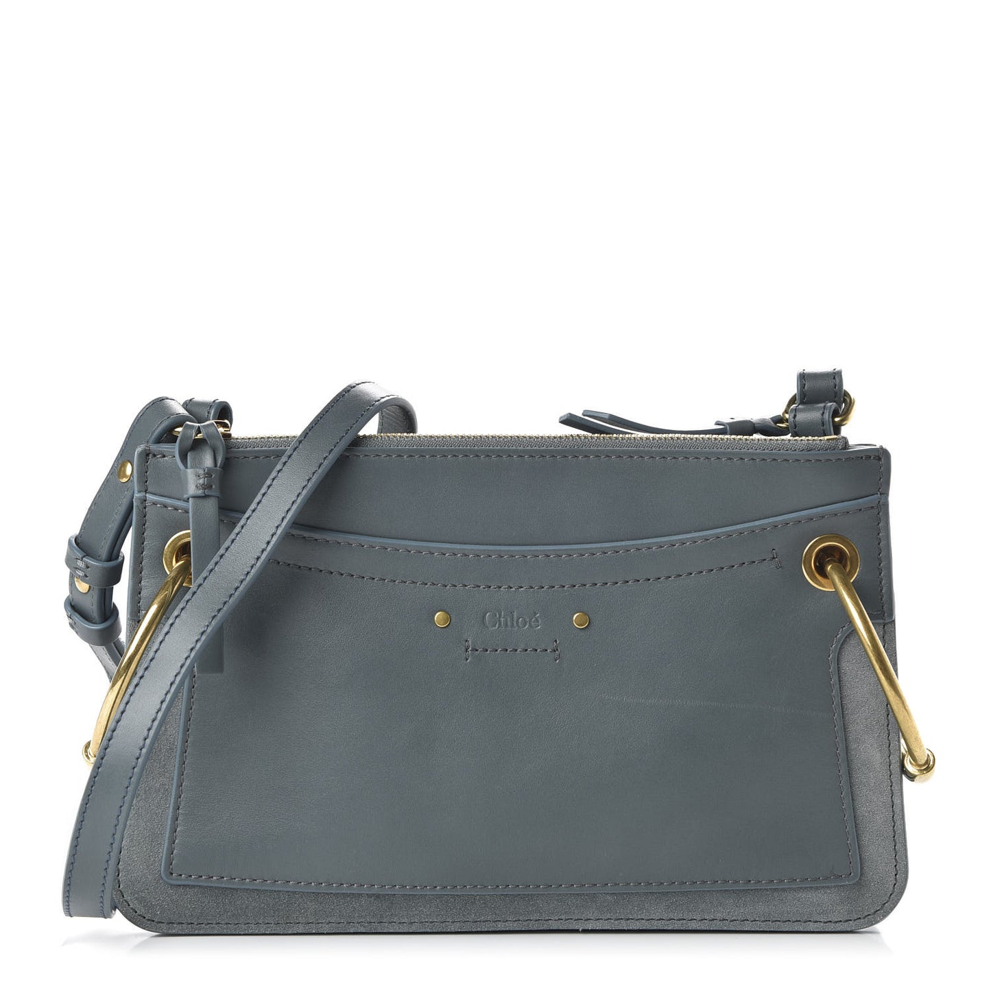 Calfskin Suede Mini Roy Bag Cloudy Blue