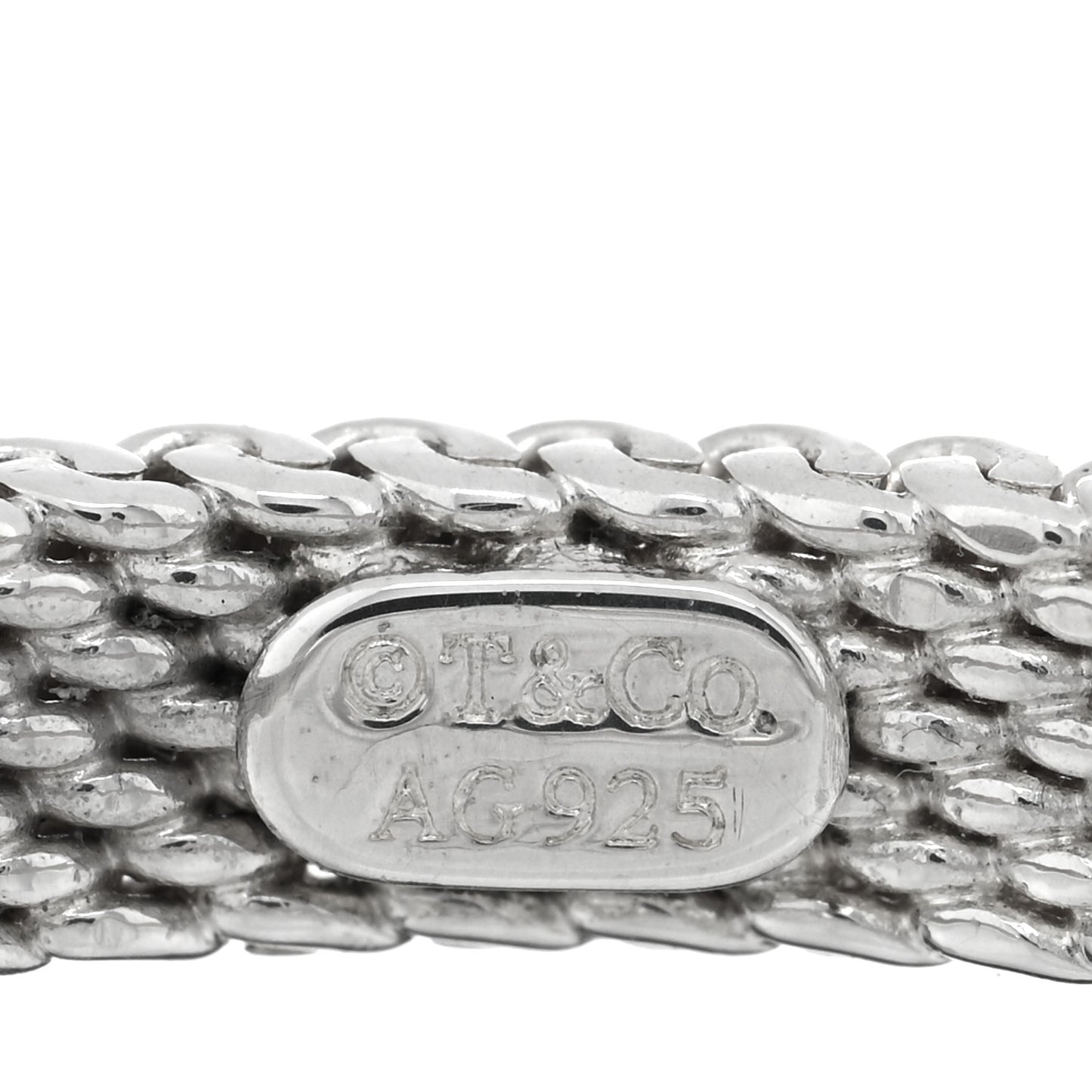 Sterling Silver Diamond Somerset Mesh Band Ring 49 5