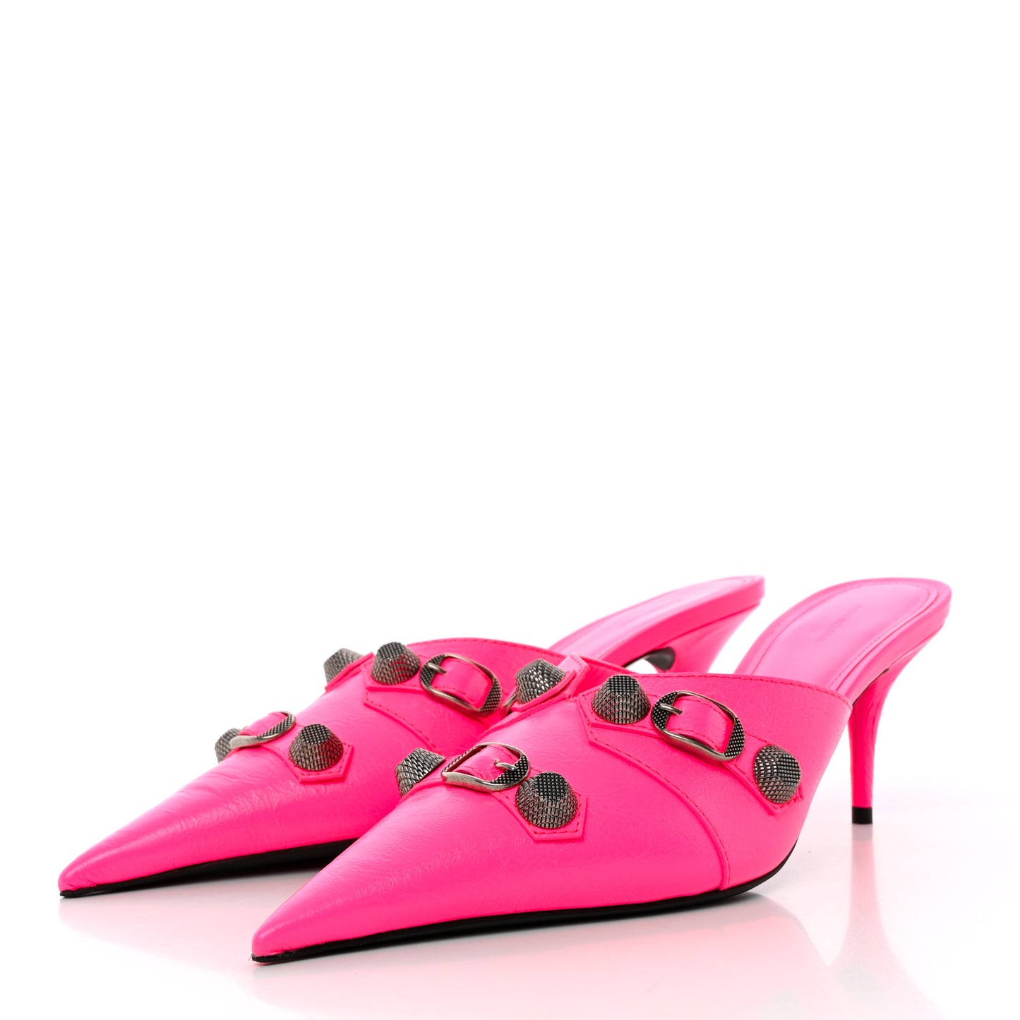 Agneau Arena Cagole 70mm Mules 39.5 Fluo Pink