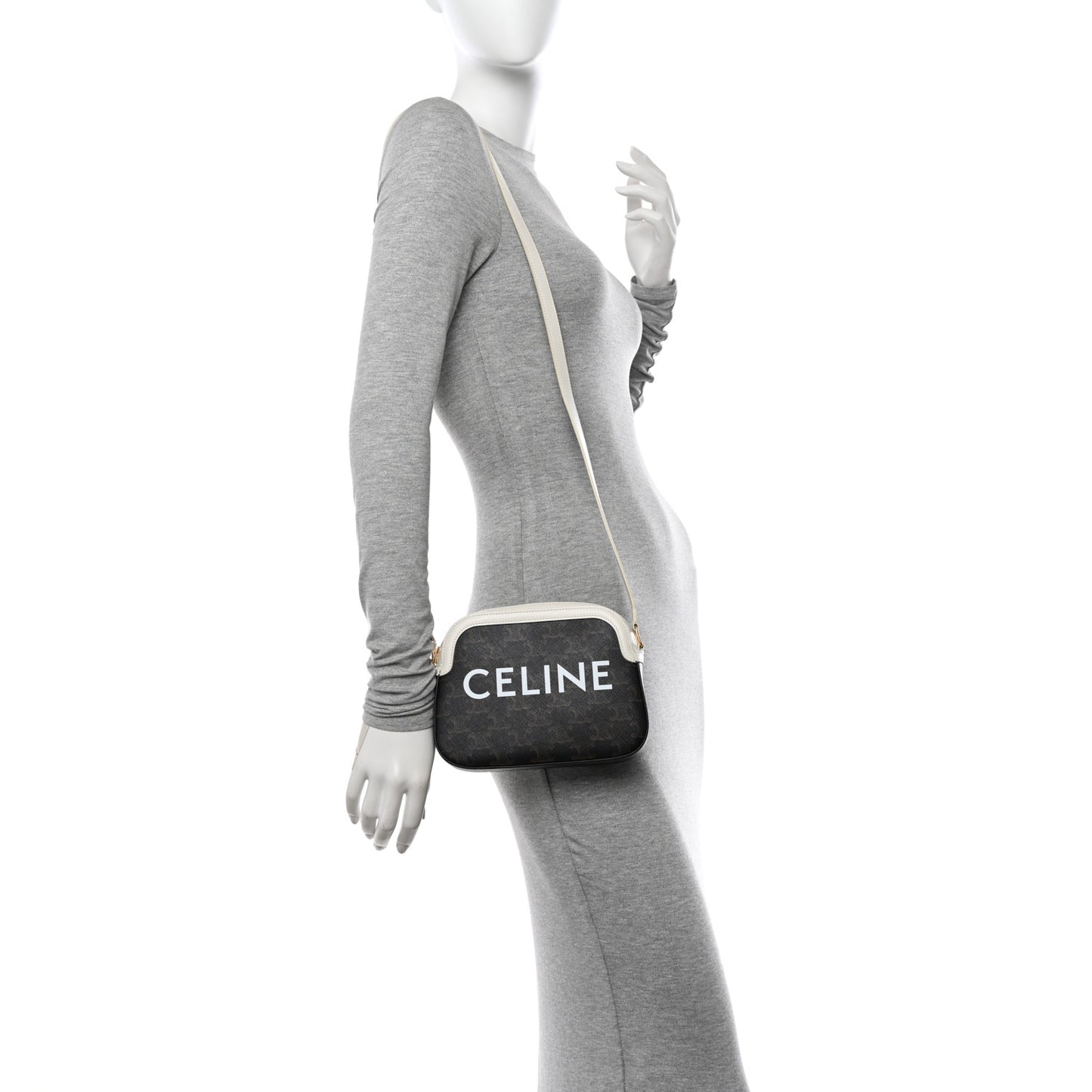 Triomphe Canvas Small Camera Bag White