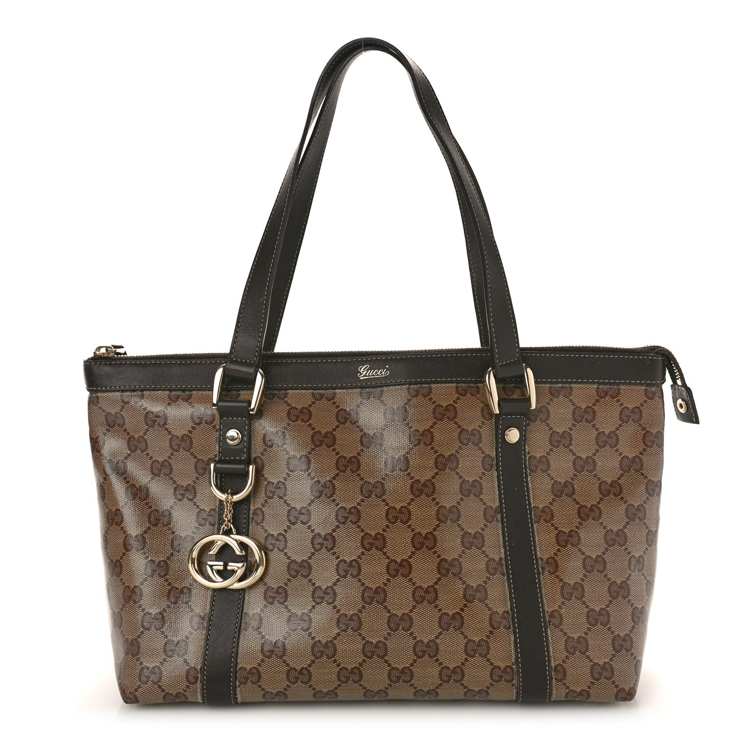 Monogram Medium Abbey Tote Dark Brown