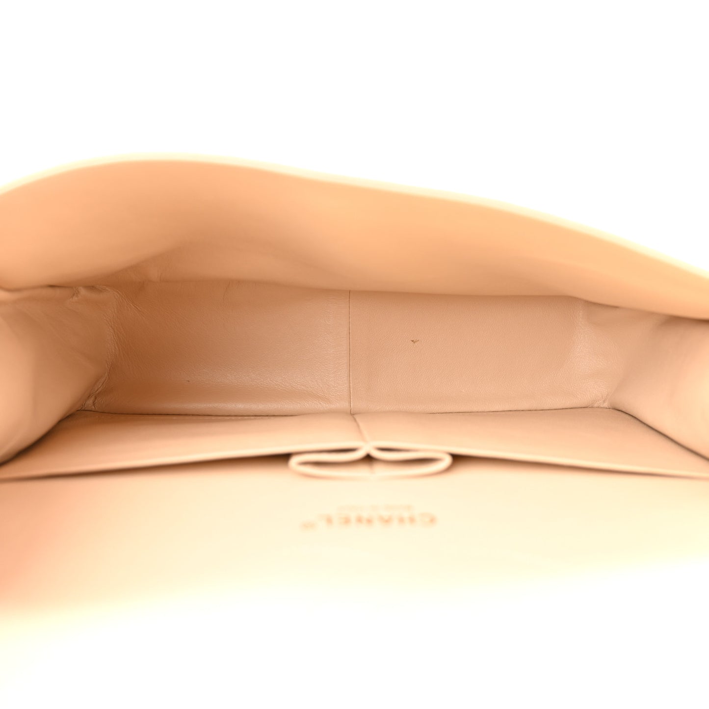 Caviar Quilted Jumbo Double Flap Light Beige