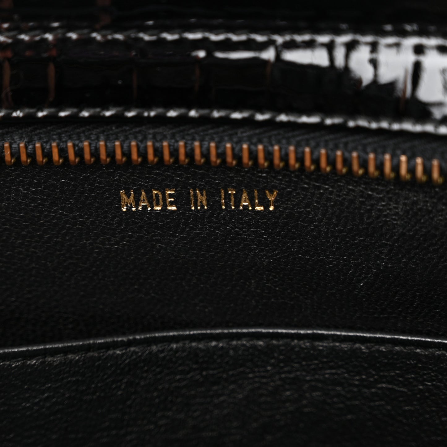 Patent Quilted CC Shoulder Bag Black