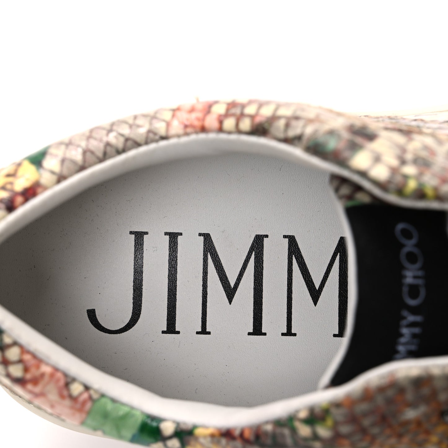 Calfskin Snakeskin Embossed Flatform Sneakers 36 Multicolor