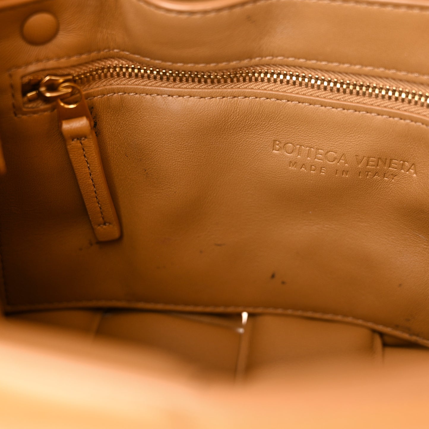 BOTTEGA VENETA Nappa Maxi Intreccio Padded Cassette Crossbody Bag Caramel