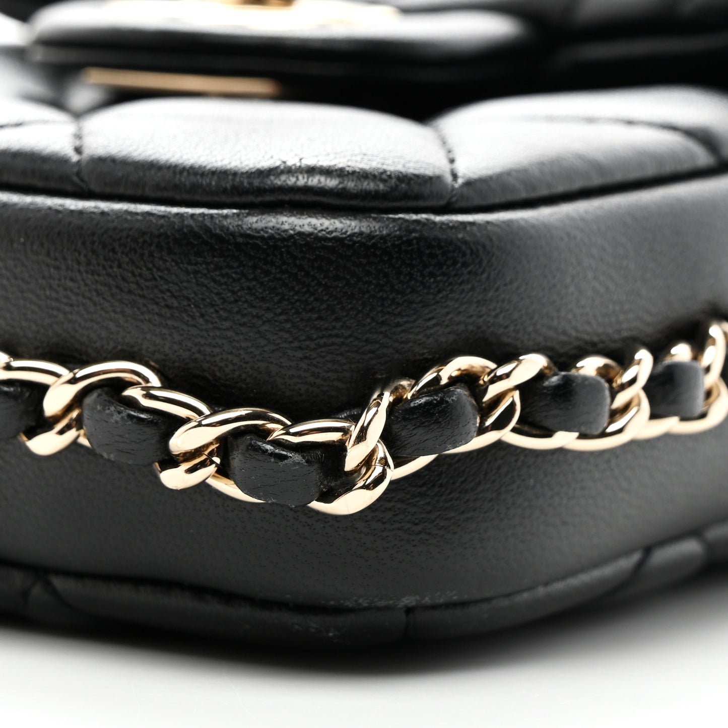 Lambskin Quilted My Precious Phone Case Flap Bag Black