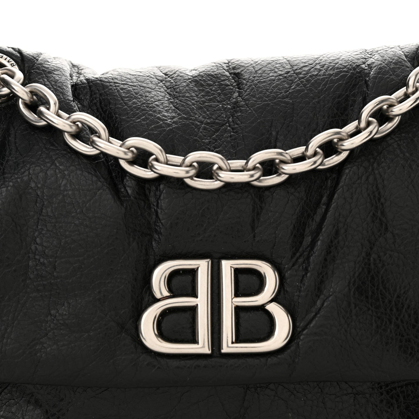 Arena Calfskin Mini Monaco Chain Shoulder Bag Black
