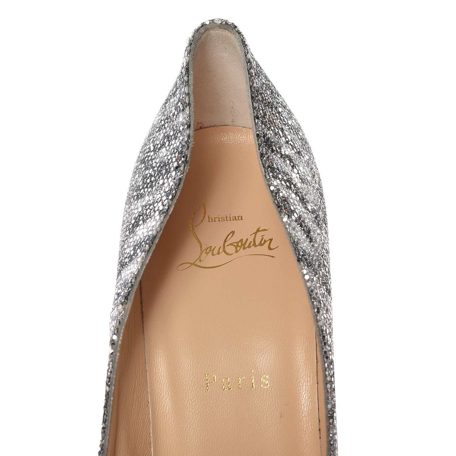Christian Louboutin Glitter Sirene Pigalle Follies 100 Pumps 39.5 Silver 7 of 11