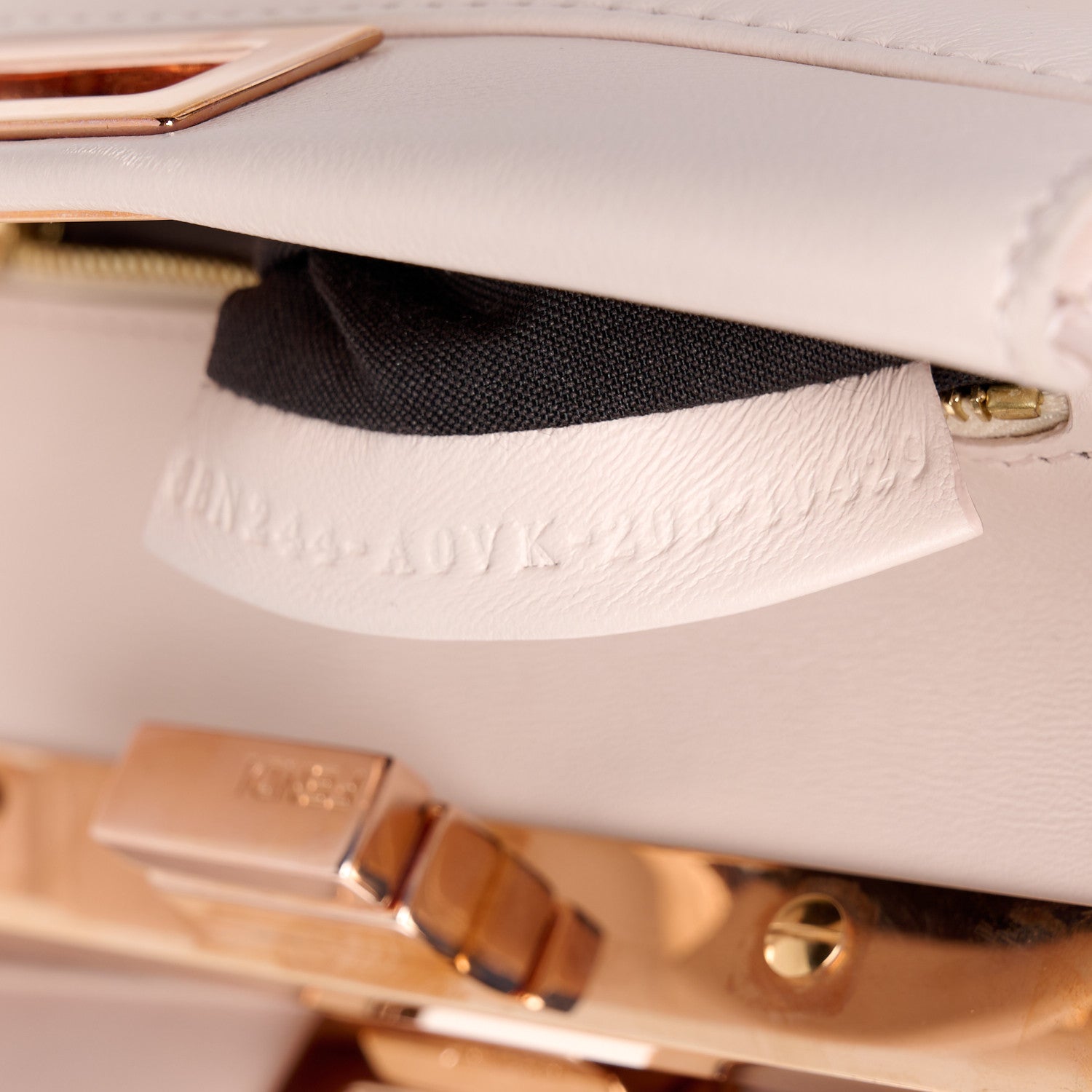 Fendi Nappa Mini Peekaboo Iconic Satchel Egg Shell 8 of 11