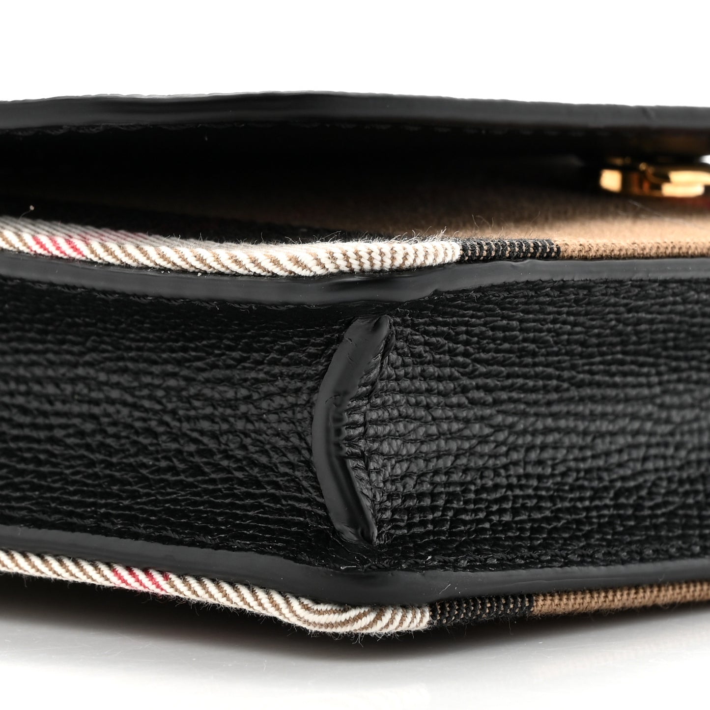 Derby Calfskin House Check Wallet On Chain Black