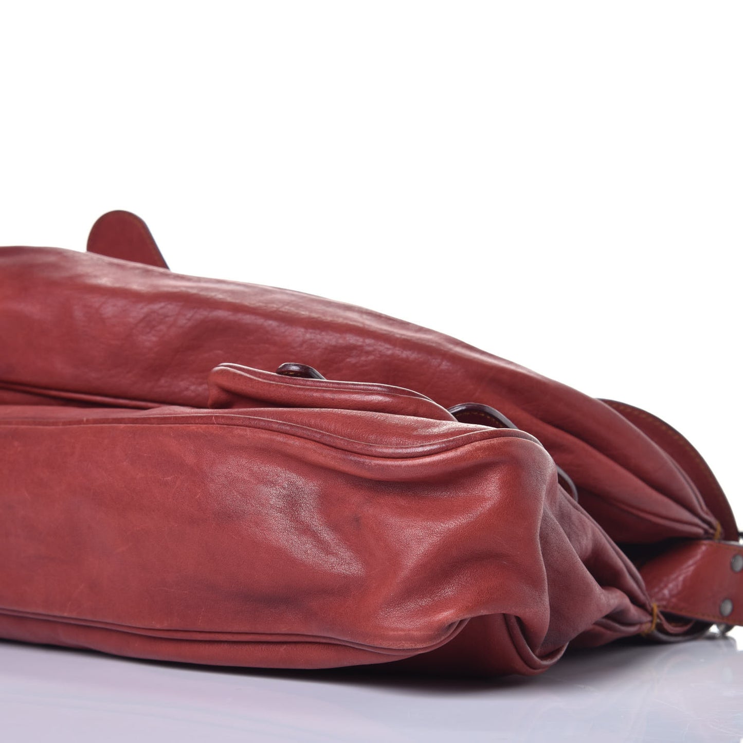 Calfskin Medium Gaucho Double Saddle Red