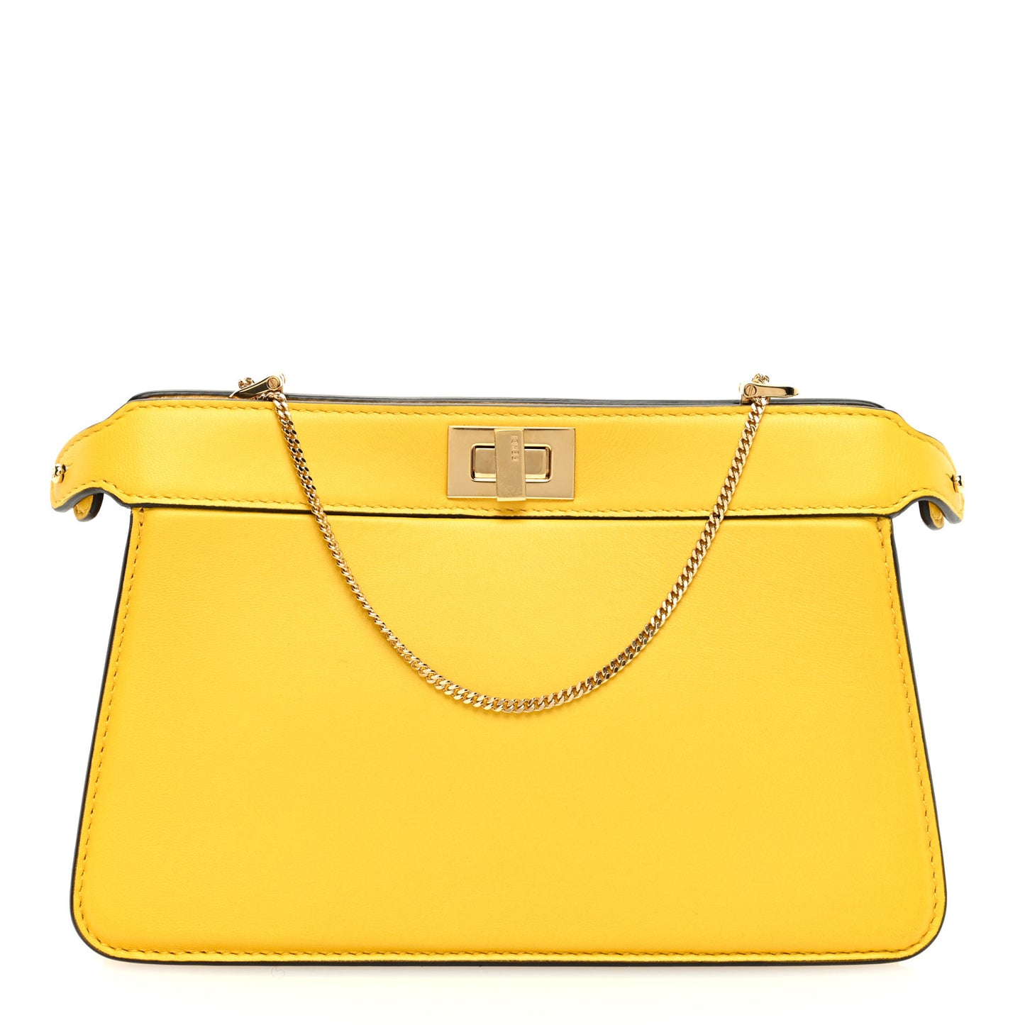 Nappa Small Peekaboo I SEE U East West Chain Satchel Limone