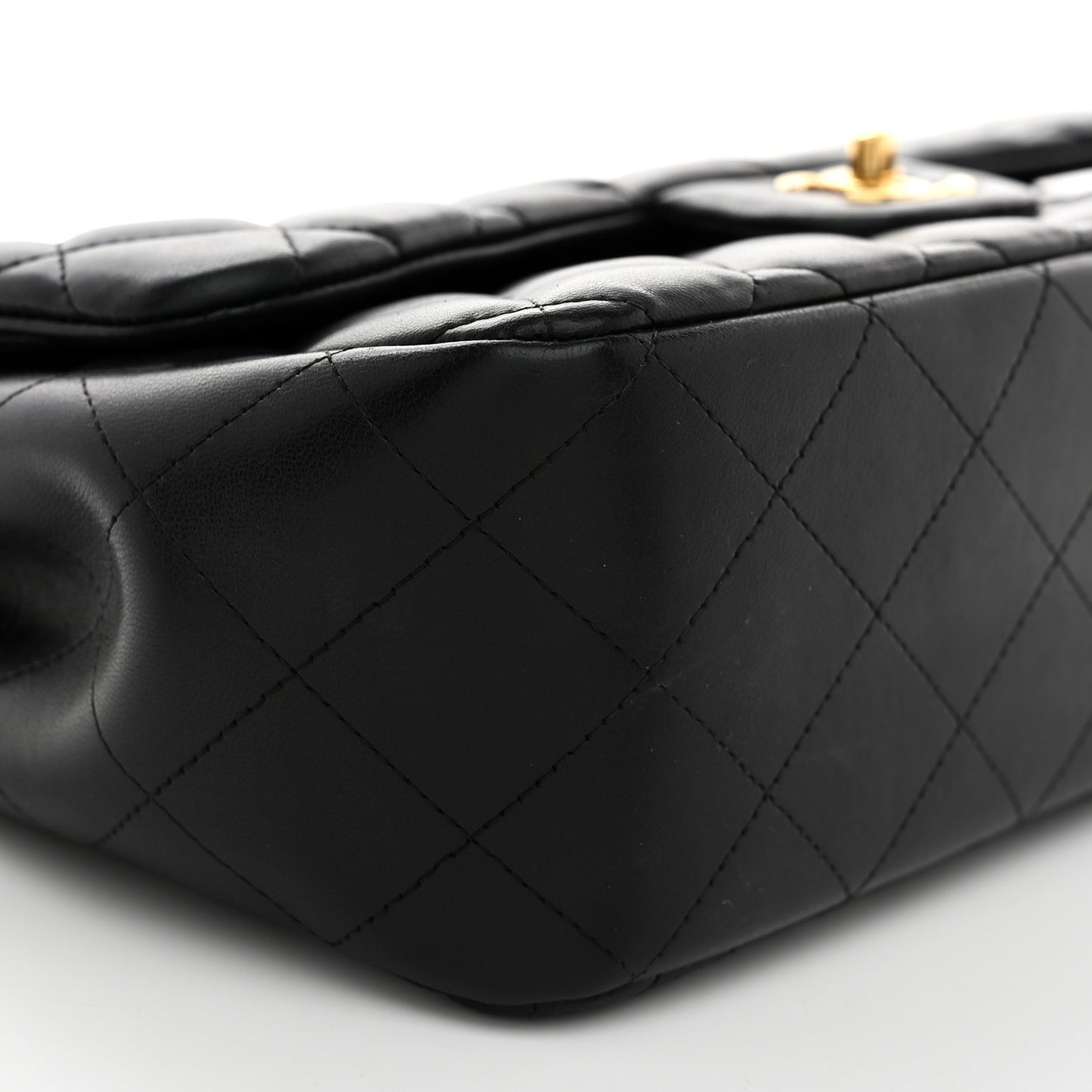 Lambskin Quilted Jumbo Double Flap Black