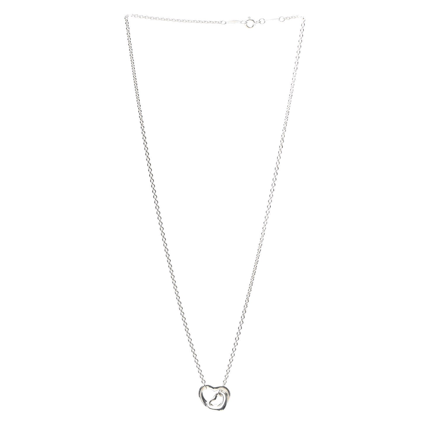 Tiffany Sterling Silver Elsa Peretti Open Heart Lariat Necklace 3 of 6