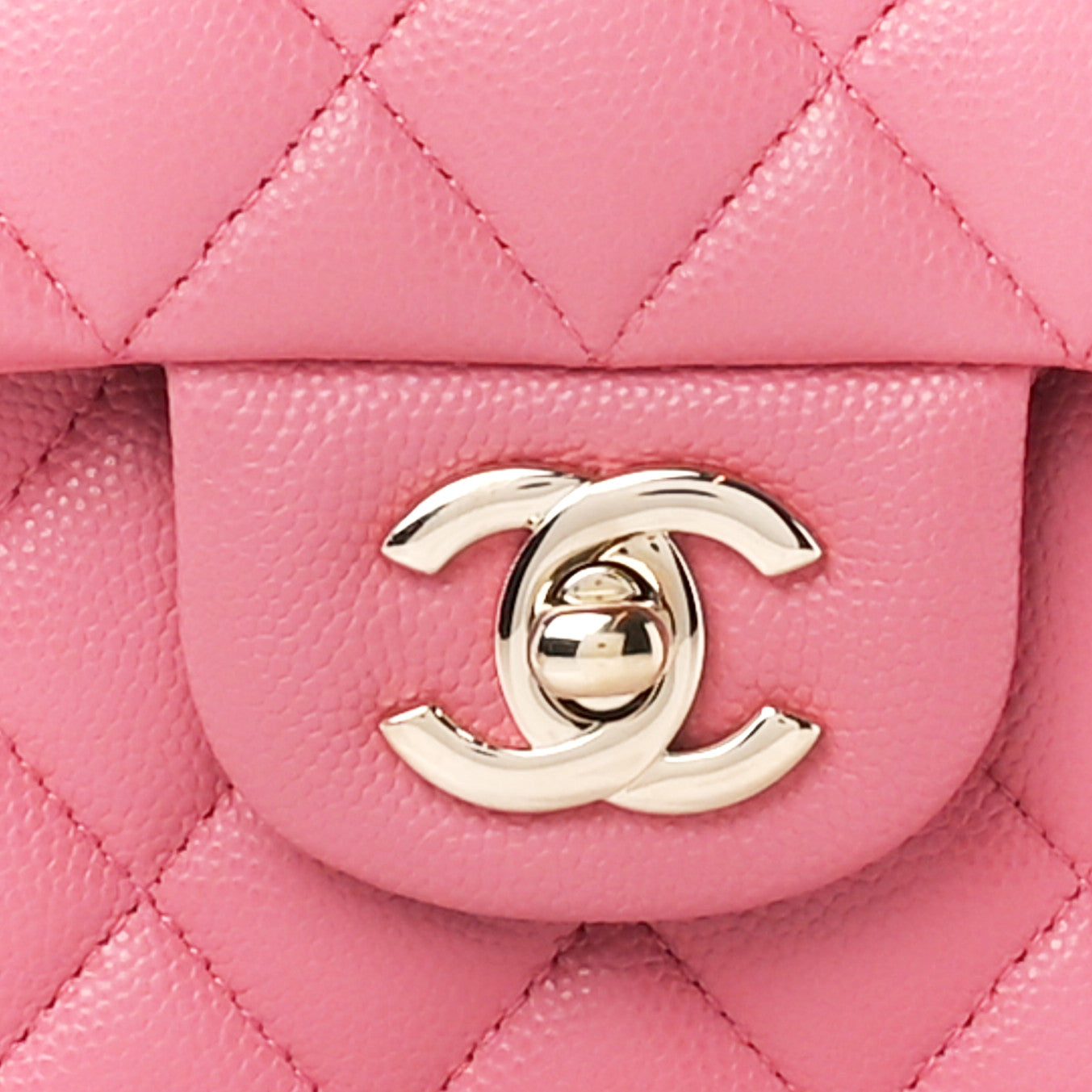 Caviar Quilted Medium Double Flap Pink