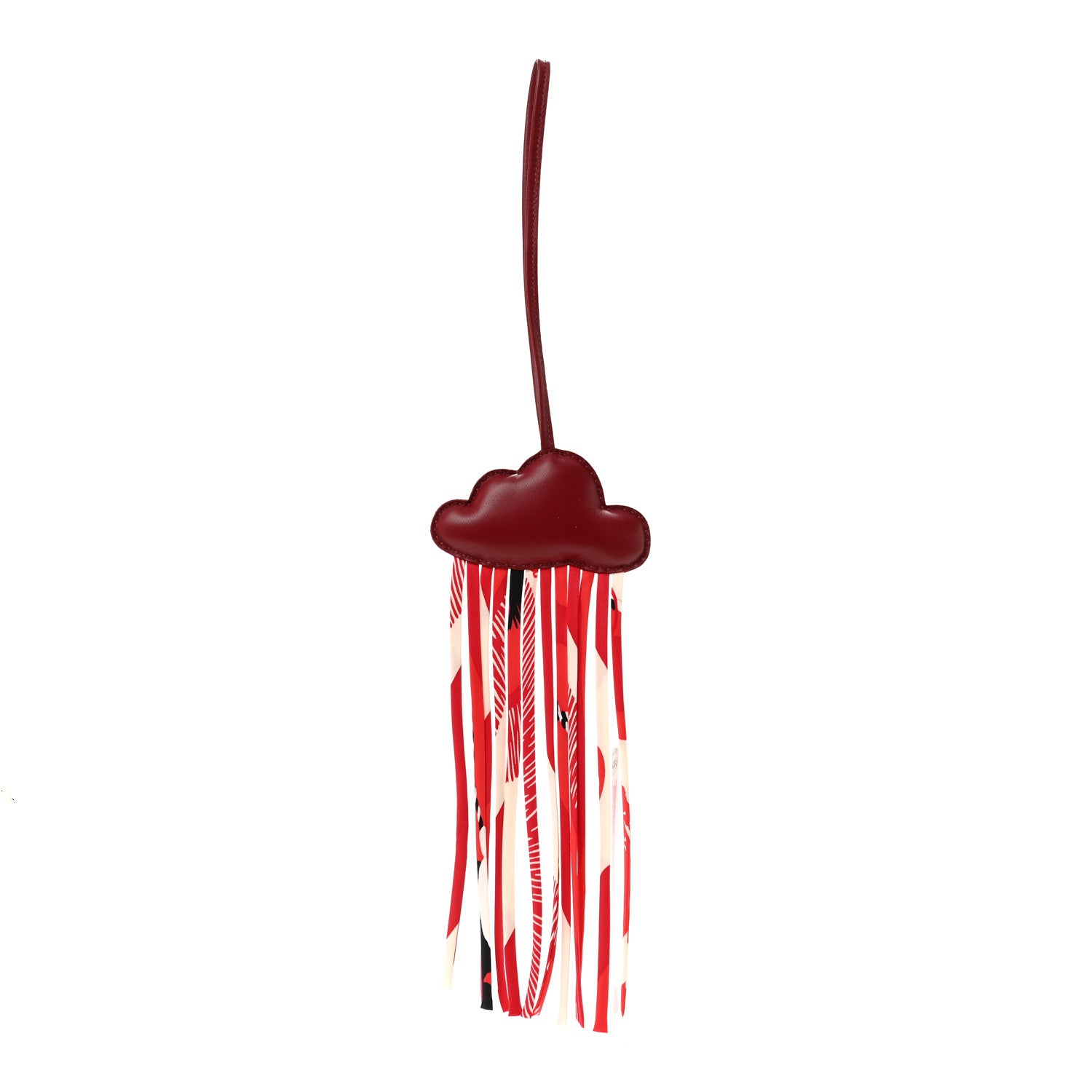 Hermes Swift Silk Twill Cord Cloud Bag Charm Rouge H 1923404
