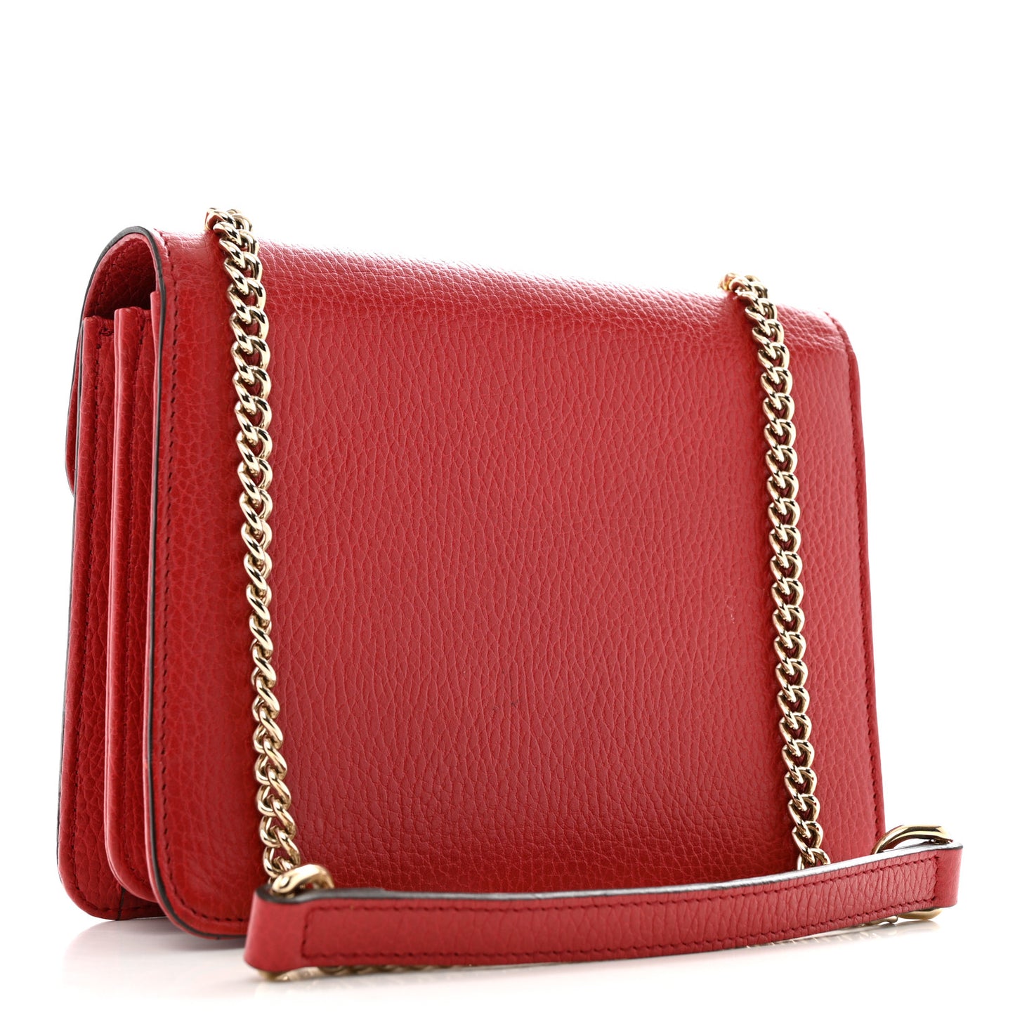 Dollar Calfskin Small Interlocking G Shoulder Bag Red