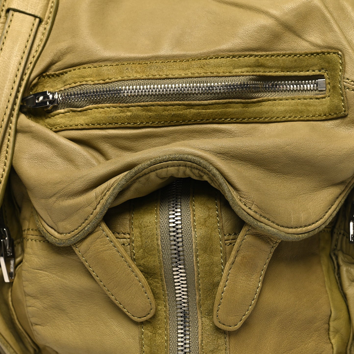 Lambskin Mini Marti Backpack Green Silver Hardware