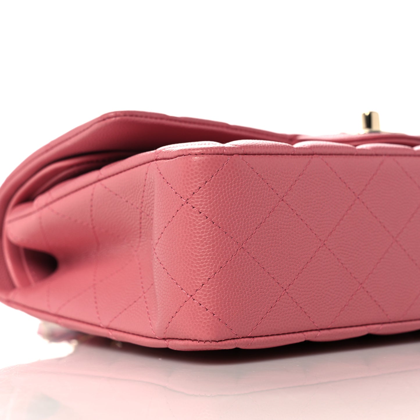 Caviar Quilted Medium Double Flap Dark Pink
