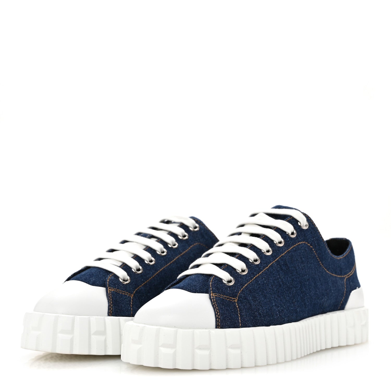 Hermes Denim Womens Cross Sneakers 37 Bleu 4 of 11