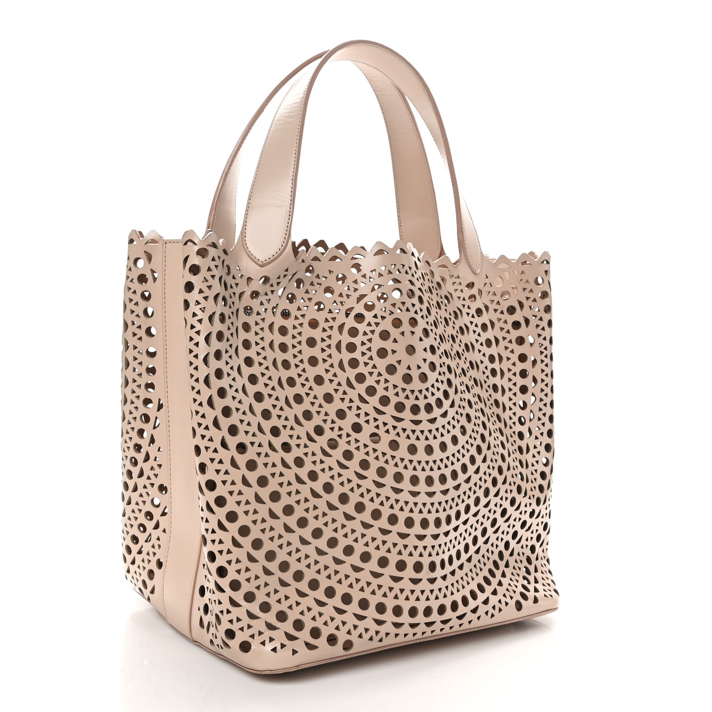 Calfskin Laser Cut Tote Sable