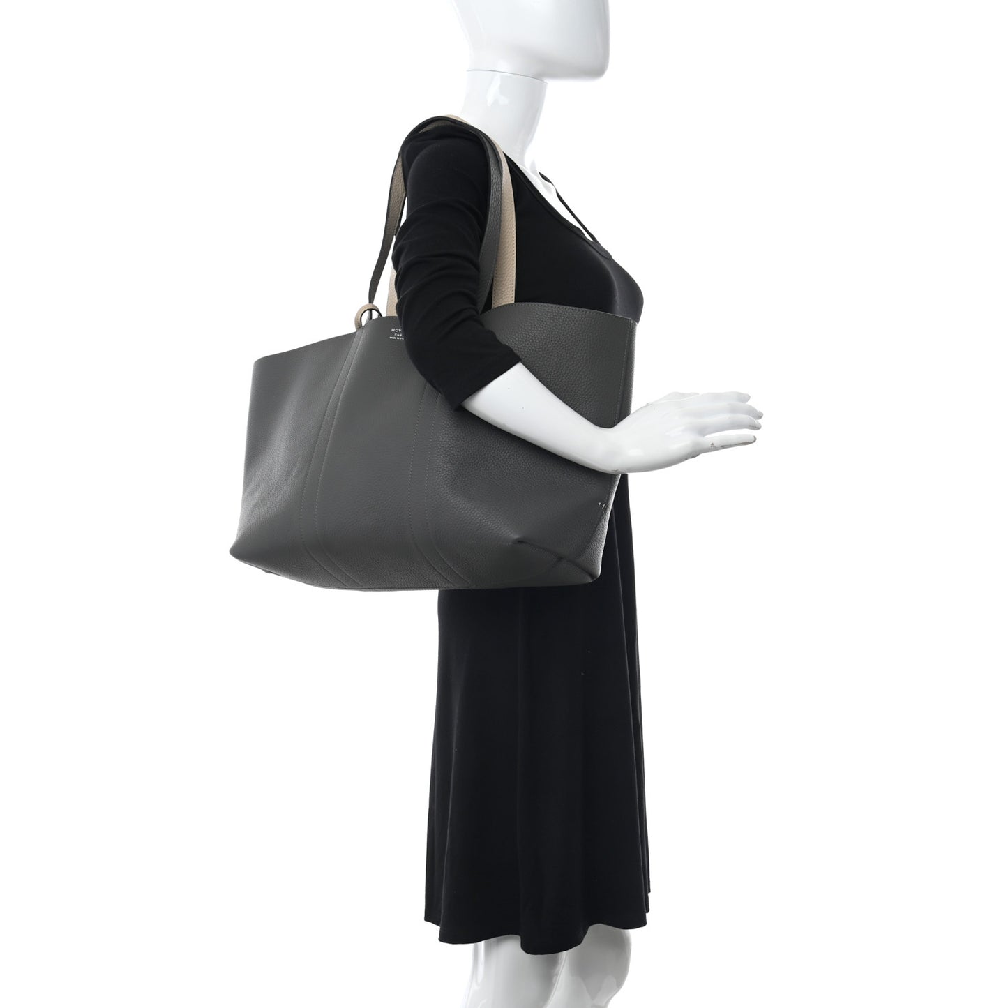 Taurillon Gex Calfskin Duo Reversible Tote Greige Zinc