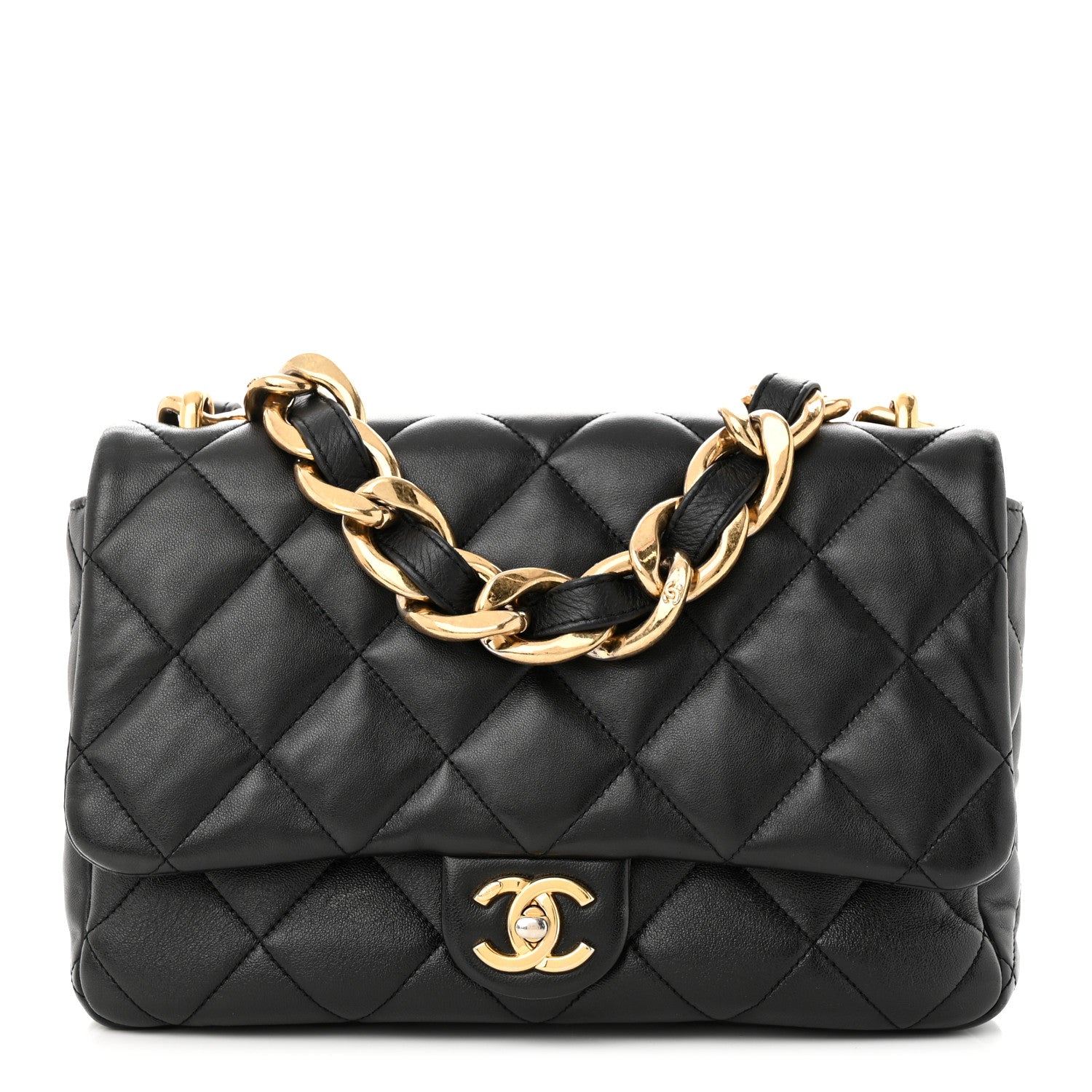 Chanel Lambskin Quilted Large CC Funky Town Flap Black 1 of 12