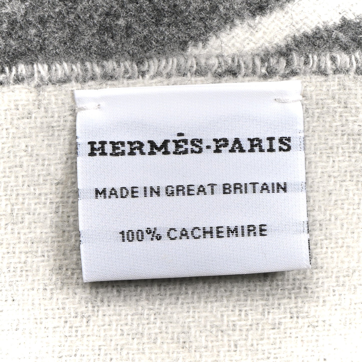 Cashmere Casaque Vague Muffler Gris Flanelle Ivoire