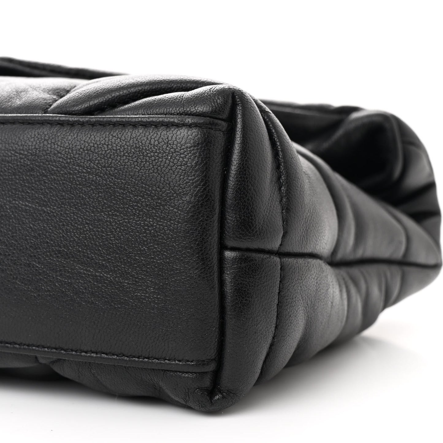 Calfskin Quilted Toy Loulou Puffer Monogram Monochrome Chain Satchel Black