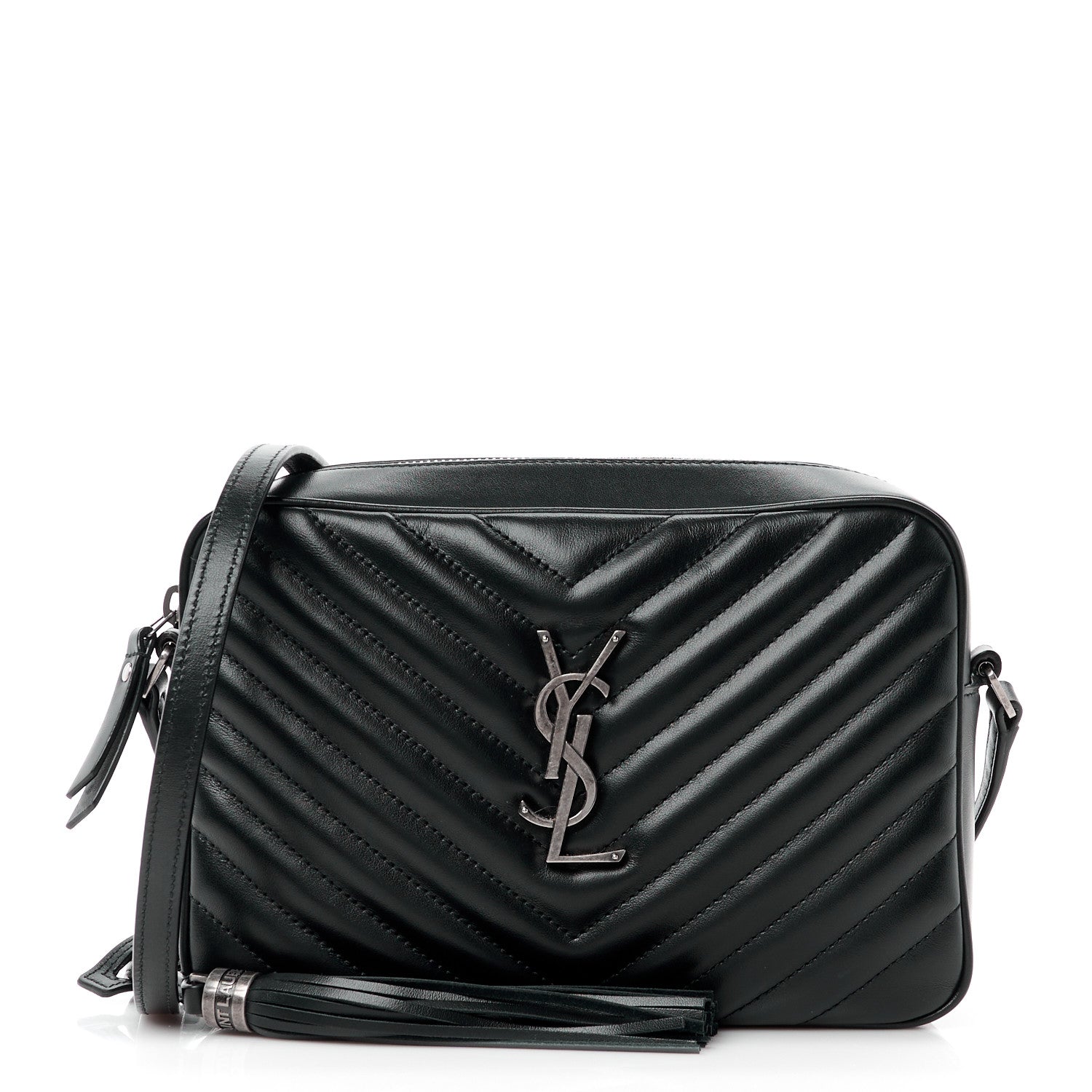 Saint Laurent Calfskin Matelasse Monogram Lou Camera Bag Black 1 of 11