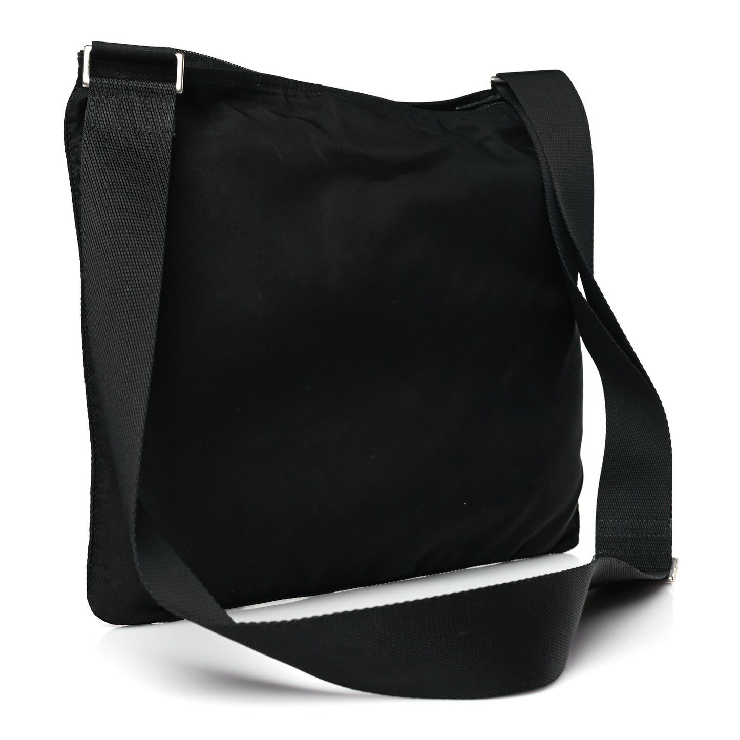 Nylon Vela Flat Messenger Bag Black