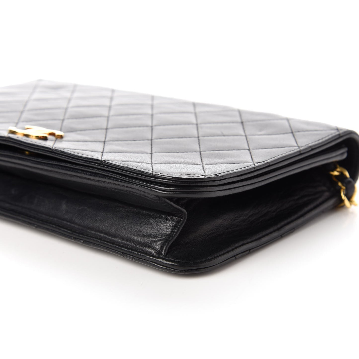 Lambskin Quilted Small Single Flap Bag Black