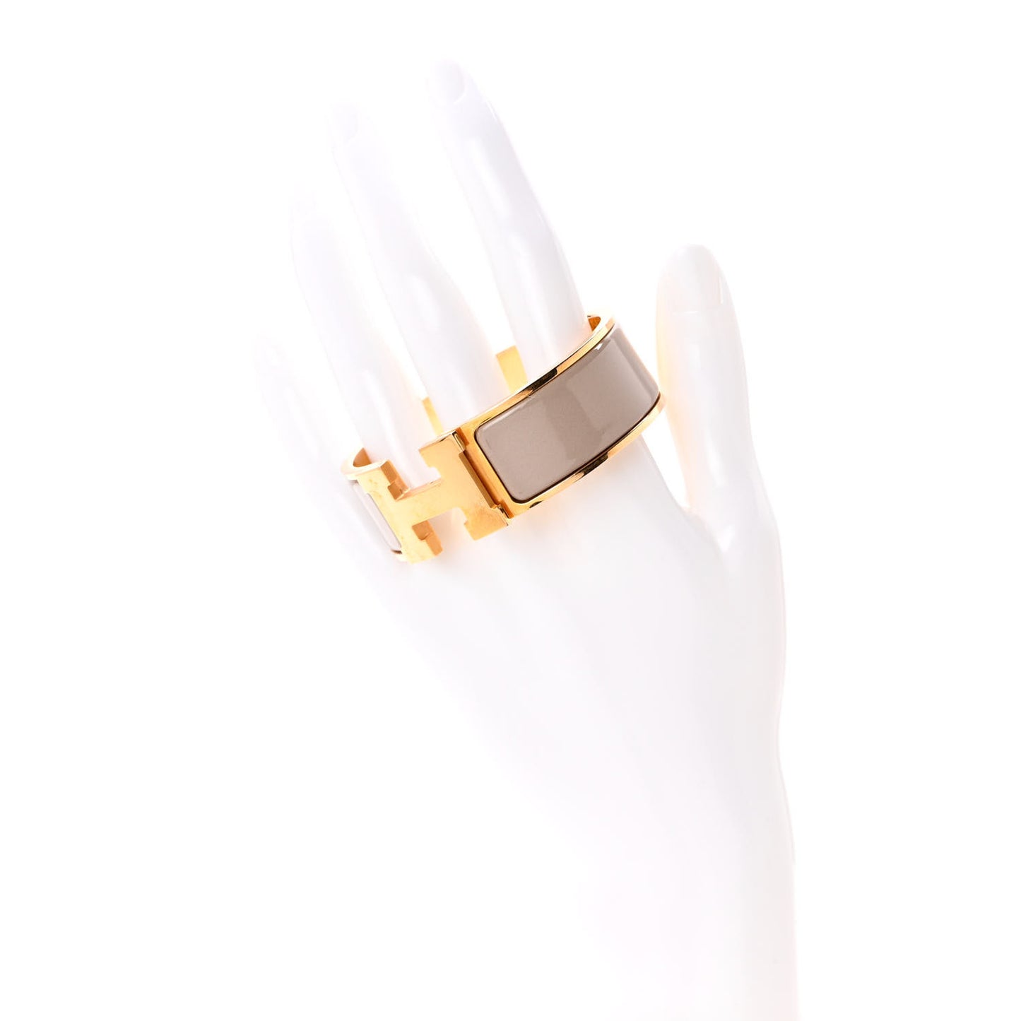 Enamel Wide Clic Clac H Bracelet GM Marron Glace