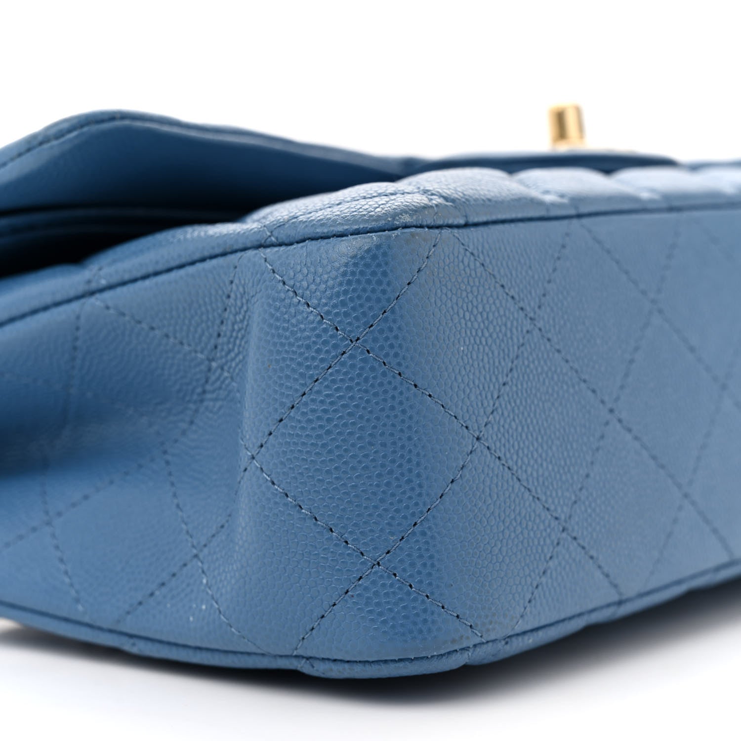 Chanel Caviar Quilted Medium Double Flap Blue 9 of 12