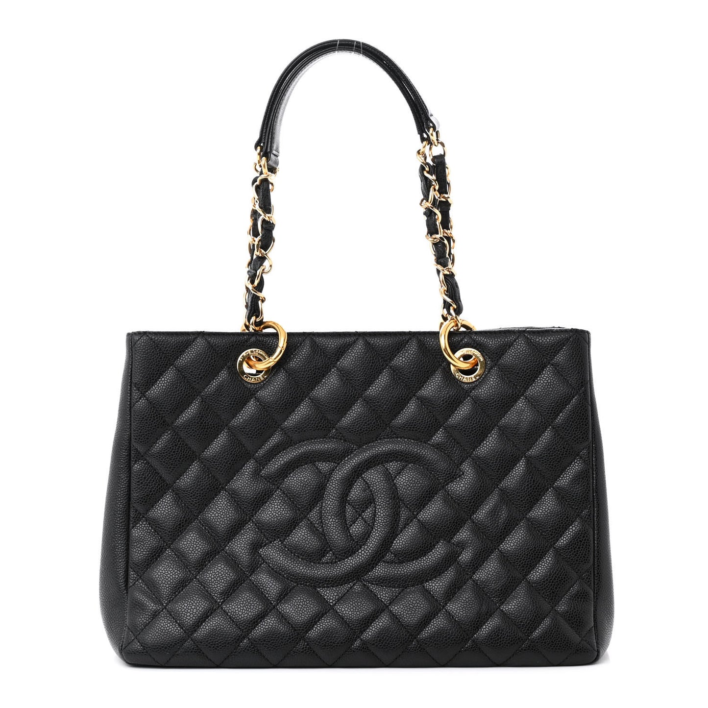 Caviar Quilted Grand Shopping Tote GST Black