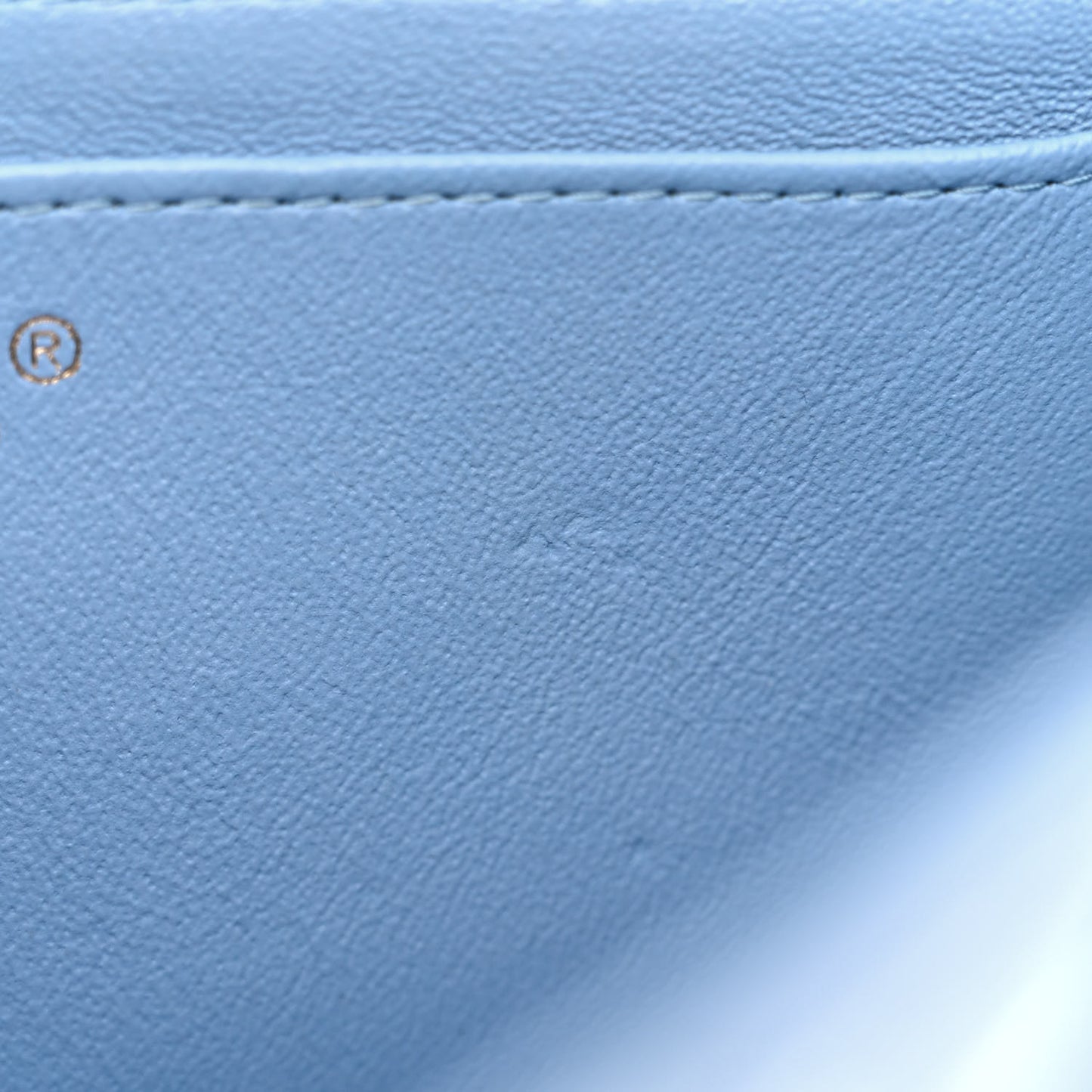 Lambskin Quilted Mini Rectangular Flap Light Blue