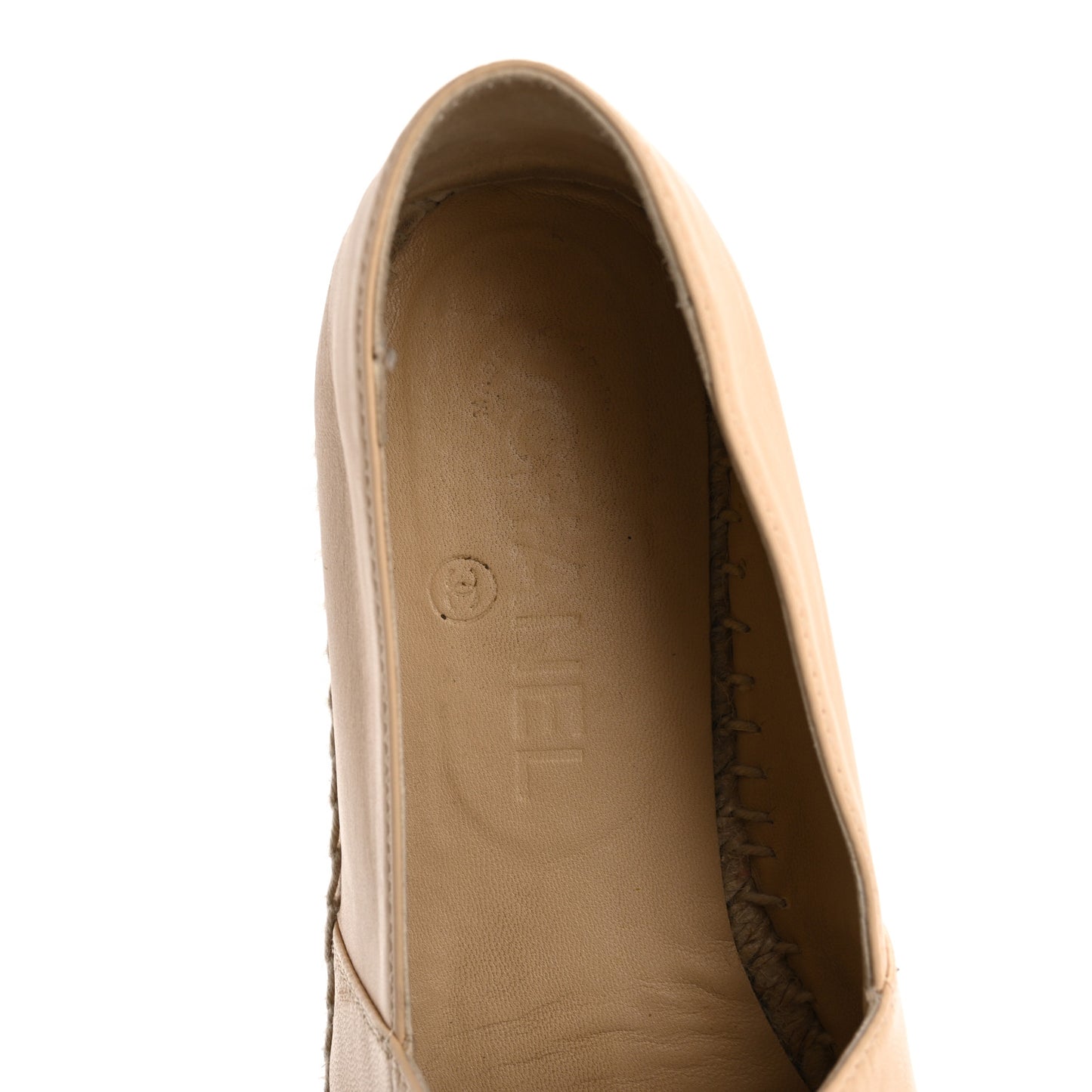 Lambskin CC Espadrilles 36 Beige Black