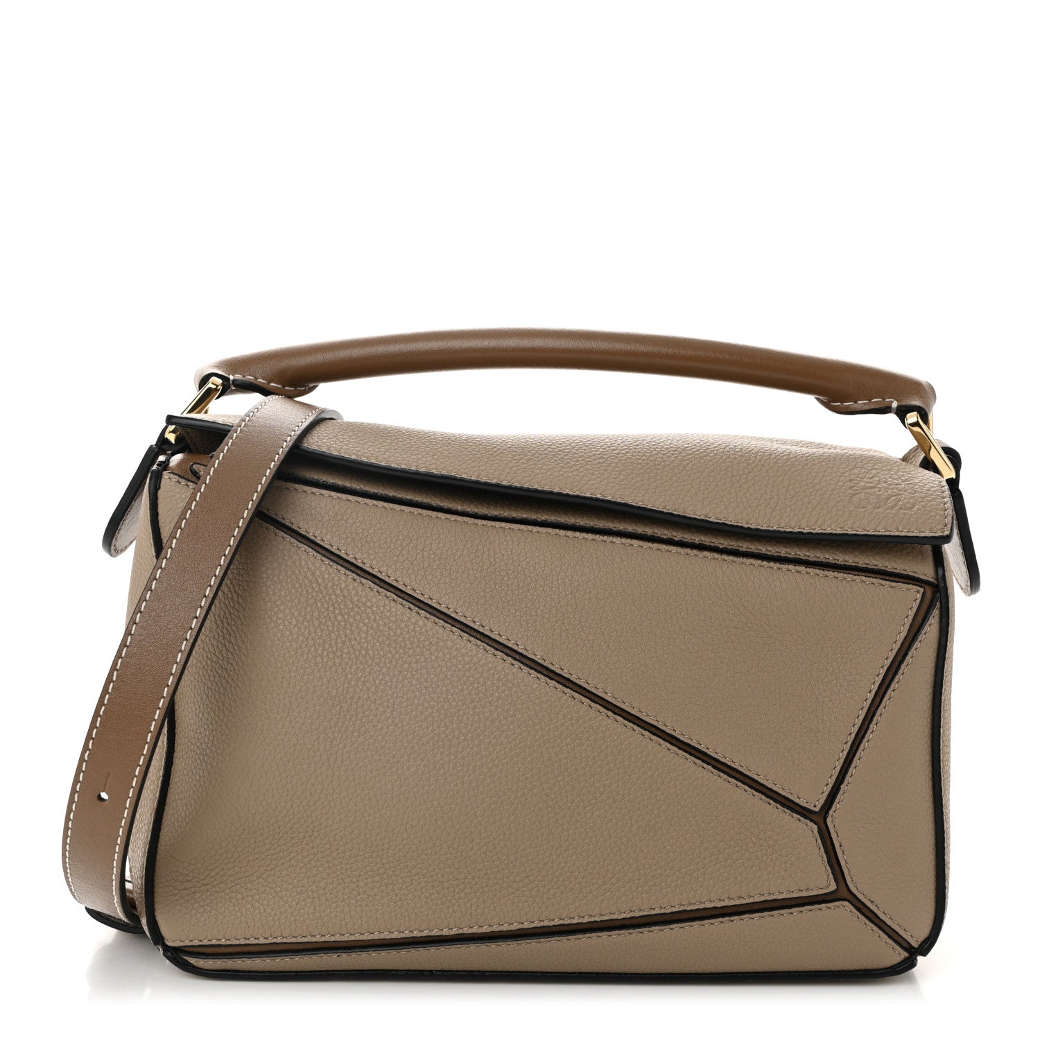 LOEWE スモールかごバッグ ベージュ Loewe Grained Calfskin Small Puzzle Bag Sand Mink 1738963