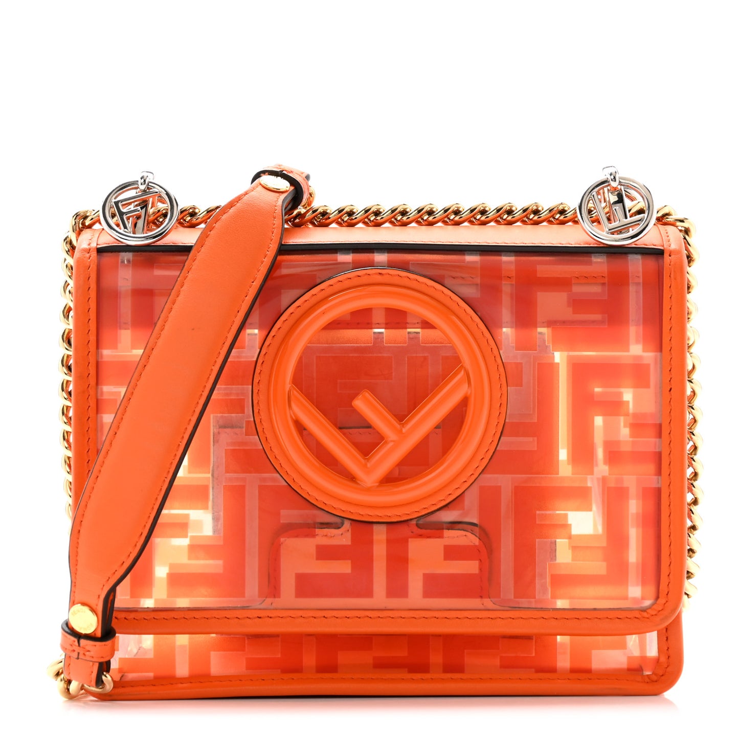 TPU FF Vitello Century F is Fendi Small Kan I Shoulder Bag Aranciata