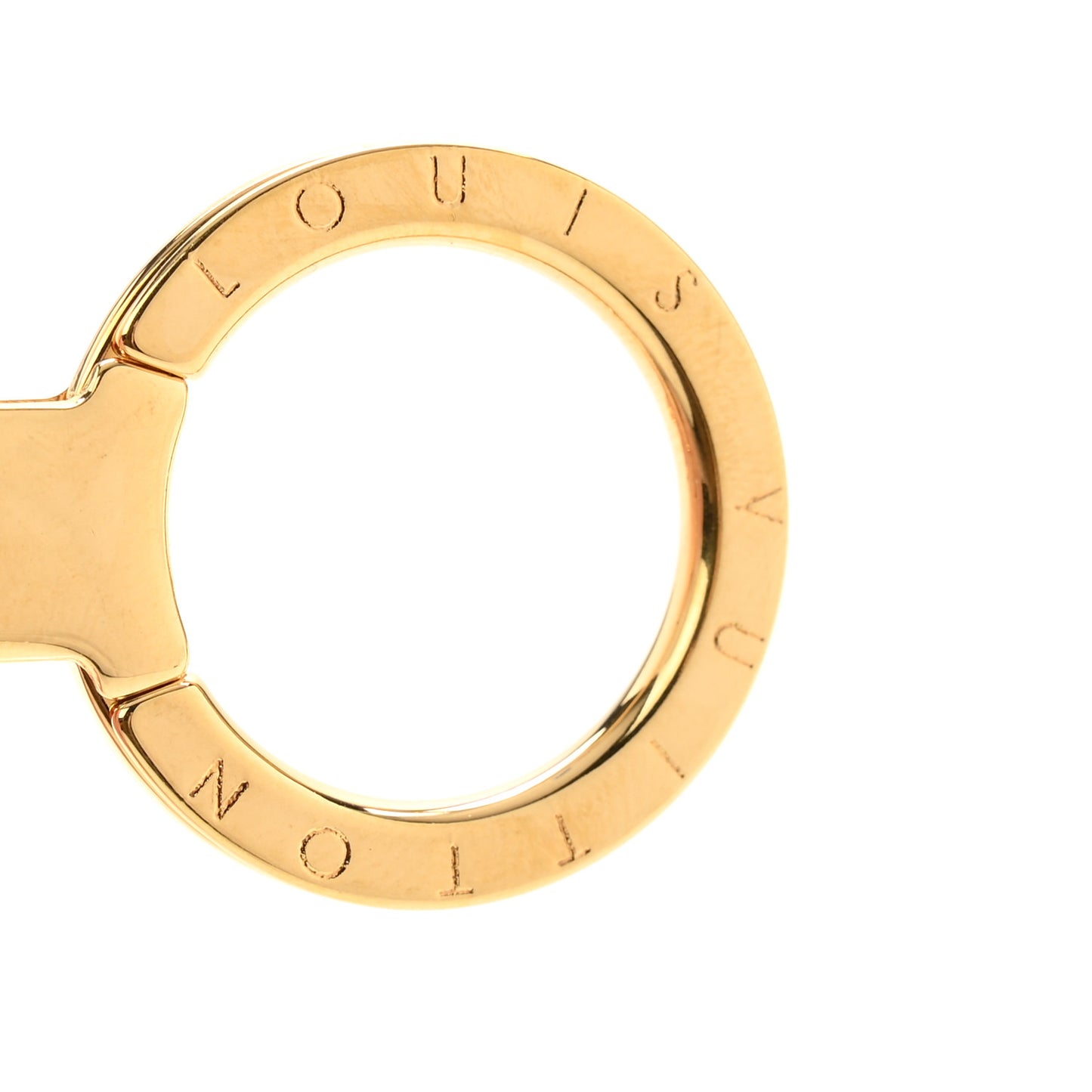 Brass Enamel Fleur De Monogram Bag Charm Chain Gold