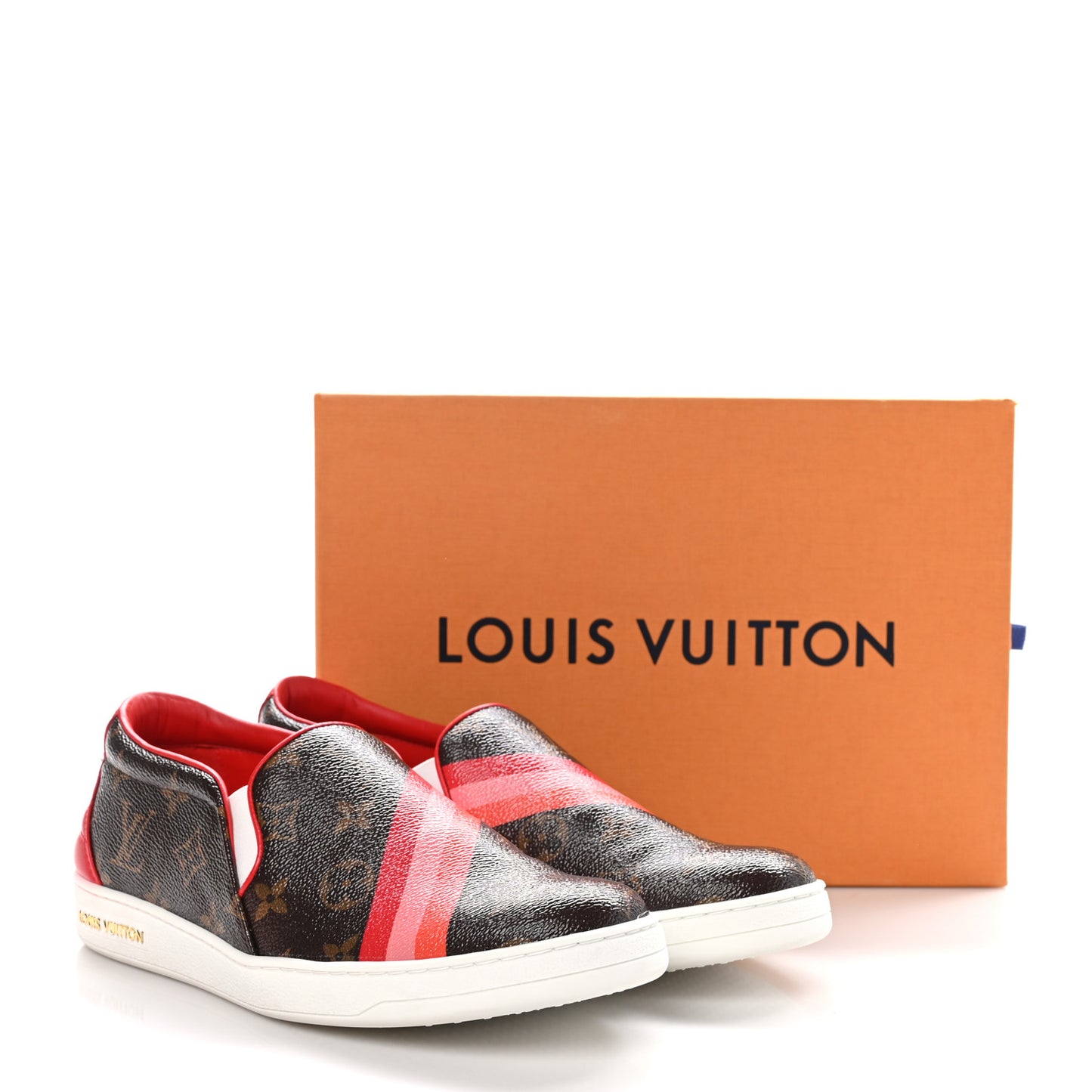 Monogram Frontrow Slip On Sneakers 40 Rouge