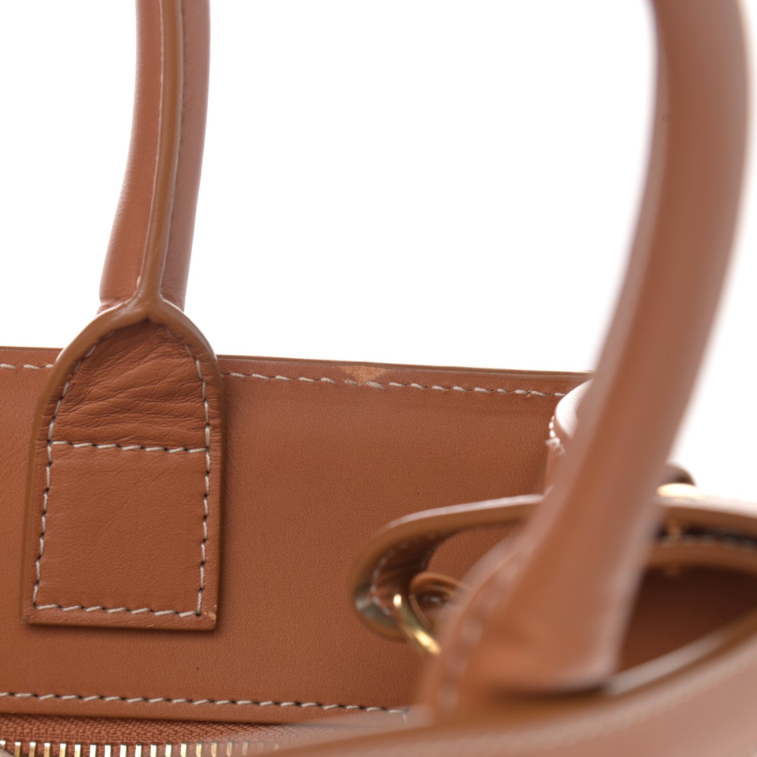 Celine Canvas Calfskin Logo Print Small Vertical Cabas Natural Tan 15 of 15