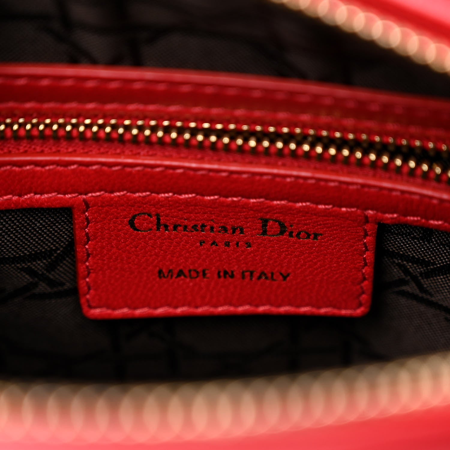 Christian Dior Lambskin Cannage Medium Lady Dior Red 6 of 9