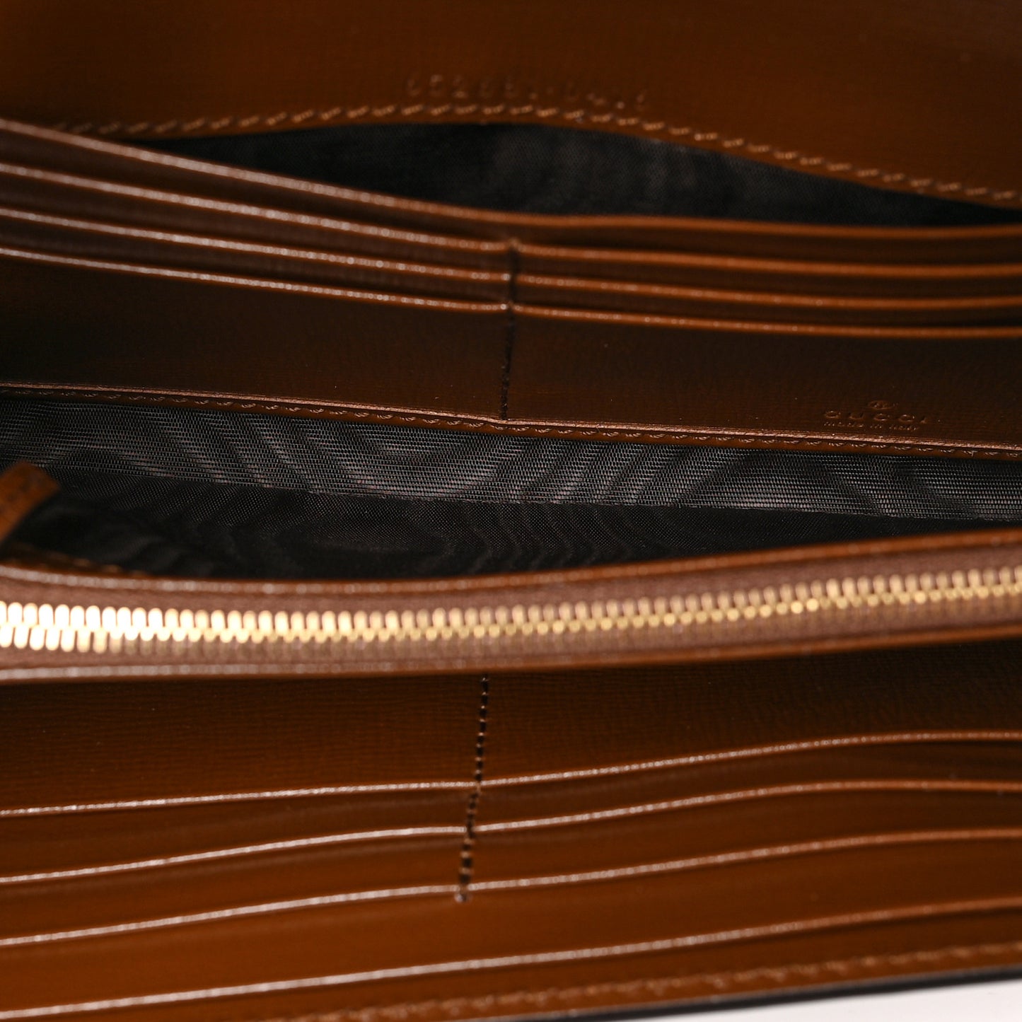 GG Supreme Monogram Azalea Calfskin Web Jackie 1961 Chain Wallet Beige Ebony Brown Sugar