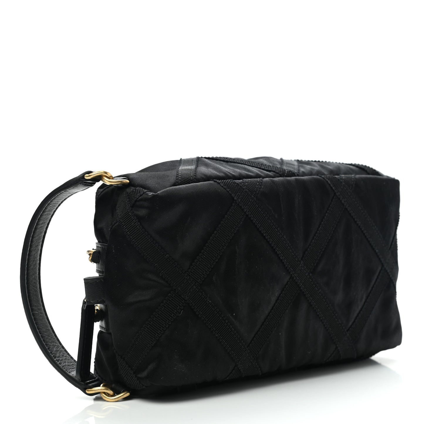 Nylon Grosgrain Lifestyle Pouch With Sleep Mask Black
